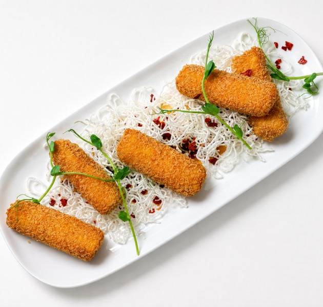Теплі спрінг роли з куркою, овочами та грибами